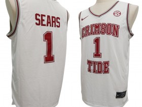 Alabama Crimson Tide #1 Mark Sears White Basketball Jersey