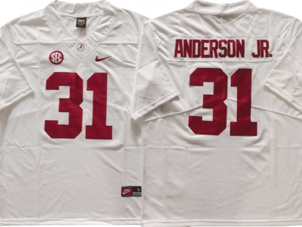 Alabama Crimson Tide #31 Will Anderson Jr.  White Football Jersey