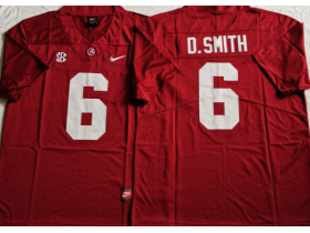 NCAA Alabama Crimson Tide #6 DeVonta Smith Red Football Jersey