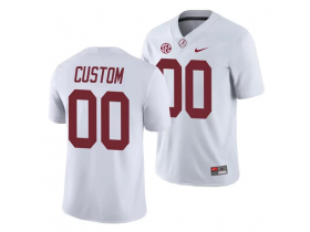 Custom NCAA Alabama Crimson Tide White Football Jersey