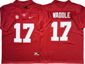 Alabama Crimson Tide #17 Jaylen Waddle Red Football Jersey