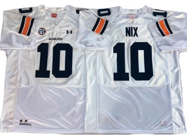 Auburn Tigers #10 Bo Nix White Football Jersey