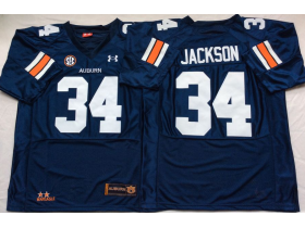 NCAA Auburn Tigers #34 Bo Jackson Navy College Football Jersey