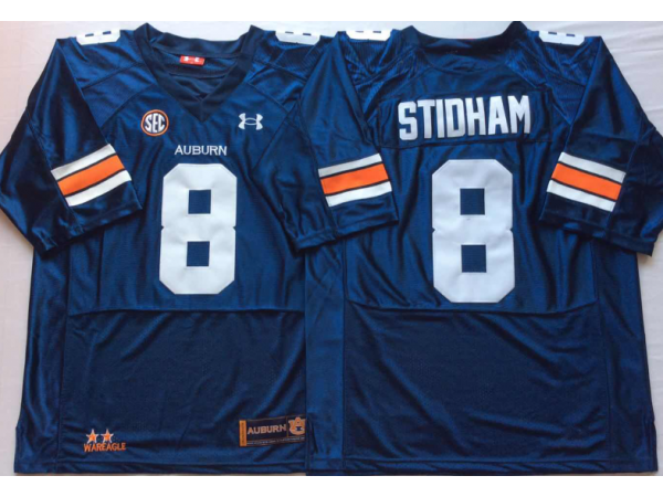 NCAA Auburn Tigers #8 Jarrett Stidham Navy College Football Jersey