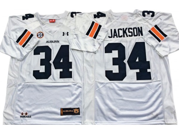 Auburn Tigers #34 Bo Jackson White Football Jersey