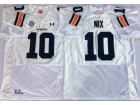 NCAA Auburn Tigers #10 Bo Nix White College Football Jersey