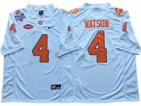 Clemson Tigers #4 Deshaun Watson White Football Jersey