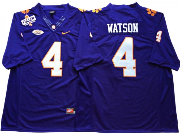 Clemson Tigers #4 Deshaun Watson Purple Football Jersey