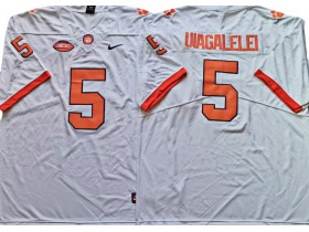 Clemson Tigers #5 DJ Uiagalelei White Football Jersey