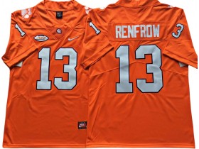 Clemson Tigers #13 Hunter Renfrow Orange Football Jersey