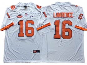 Clemson Tigers #16 Trevor Lawrence White Football Jersey