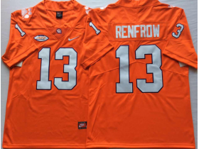 NCAA Clemson Tigers #13 Hunter Renfrow Orange College Football Jersey
