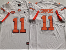 NCAA Clemson Tigers #11 Isaiah Simmons White College Football Jersey