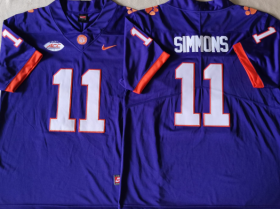 NCAA Clemson Tigers #11 Isaiah Simmons Purple College Football Jersey