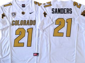 NCAA Colorado Buffaloes #21 Shilo Sanders White Vapor F.U.S.E. Limited Jersey