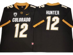 NCAA Colorado Buffaloes #12 Travis Hunter Black College Football Jersey