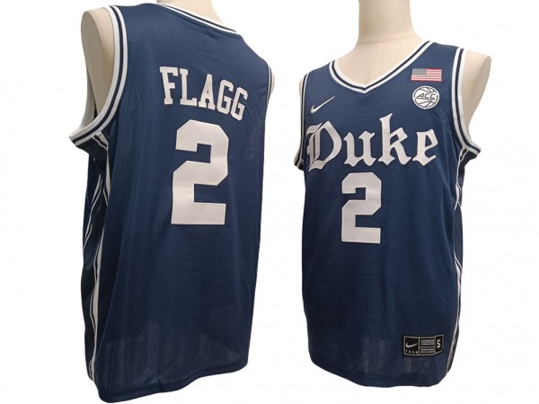 Duke Blue Devil #2 Cooper Flagg Navy Basketball Jersey