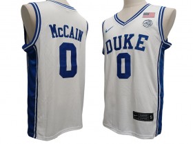 NCAA Duke Blue Devil #0 Jared McCain White College Basketball Jersey