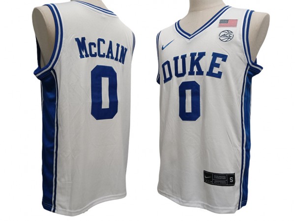 NCAA Duke Blue Devil #0 Jared McCain White College Basketball Jersey