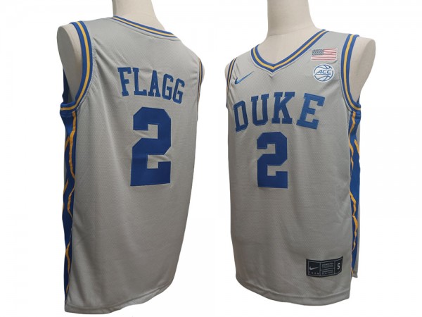 Duke Blue Devil #2 Cooper Flagg Gray Basketball Jersey