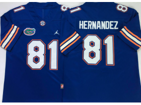 NCAA Florida Gators #81 Aaron Hernandez Blue College Football Jersey