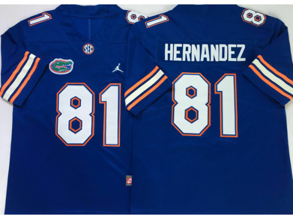 NCAA Florida Gators #81 Aaron Hernandez Blue College Football Jersey