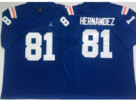 NCAA Florida Gators #81 Aaron Hernandez Blue Alternate College Football Jersey