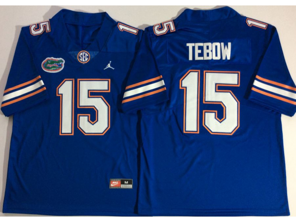 NCAA Florida Gators #15 Tim Tebow Blue College Football Jersey