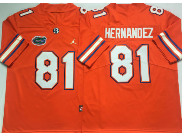 NCAA Florida Gators #81 Aaron Hernandez Orange College Football Jersey