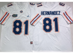 NCAA Florida Gators #81 Aaron Hernandez White College Football Jersey