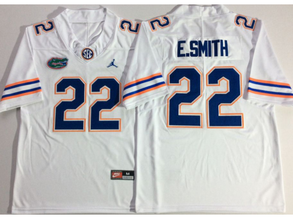 NCAA Florida Gators #22 Emmitt Smith White College Football Jersey