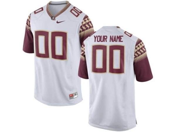 Custom Florida State Seminoles White Football Jersey