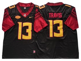 NCAA Florida State Seminoles #13 Jordan Travis Black College Football Jersey