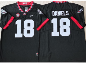 NCAA Georgia Bulldogs #18 JT DANIELS Black Untouchable Jersey