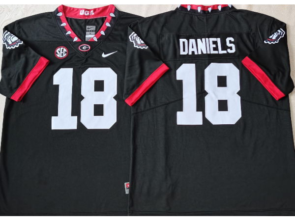 NCAA Georgia Bulldogs #18 JT DANIELS Black Untouchable Jersey