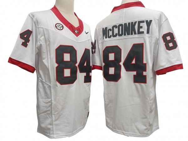 NCAA Georgia Bulldogs #84 Ladd McConkey White Vapor F.U.S.E. Limited Jersey