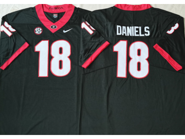 NCAA Georgia Bulldogs #18 JT DANIELS Black College Football Jersey