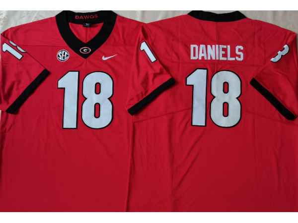 NCAA Georgia Bulldogs #18 JT DANIELS Red College Football Jersey