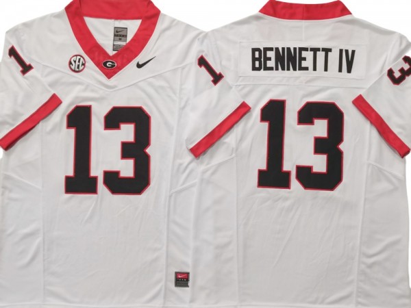 NCAA Georgia Bulldogs #13 Stetson Bennett White Vapor F.U.S.E. Limited Jersey