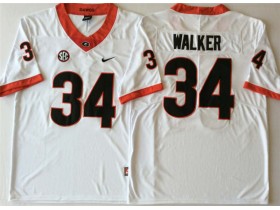 NCAA Georgia Bulldogs #34 Herschel Walker White College Football Jersey