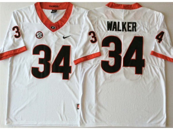 NCAA Georgia Bulldogs #34 Herschel Walker White College Football Jersey