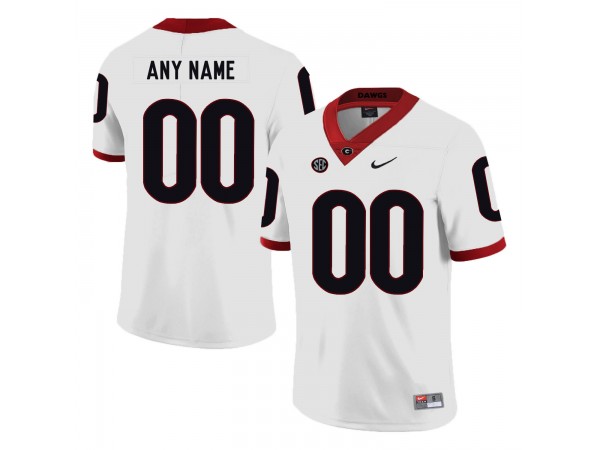 Custom NCAA Georgia Bulldogs White College Football Jersey