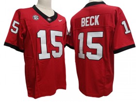 NCAA Georgia Bulldogs #15 Carson Beck Red Vapor F.U.S.E. Limited Jersey