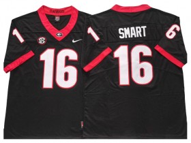 NCAA Georgia Bulldogs #16 Kirby Smart Black College Football Jersey