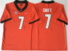 NCAA Georgia Bulldogs #7 D'Andre Swift Red College Football Jersey