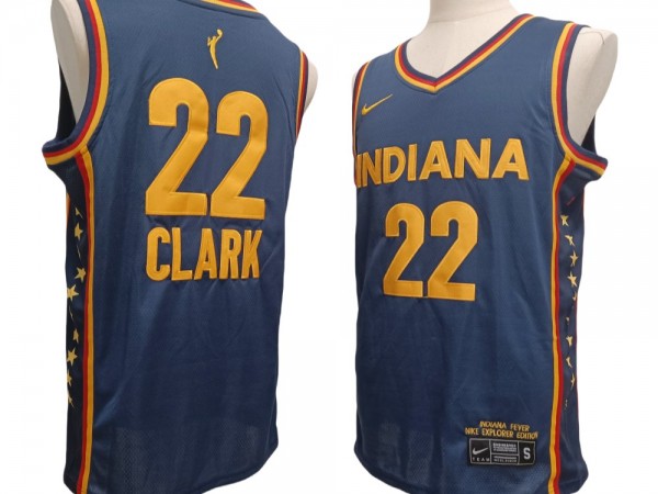 Indiana Fever #22 Caitlin Clark Navy WNBA Game Jersey