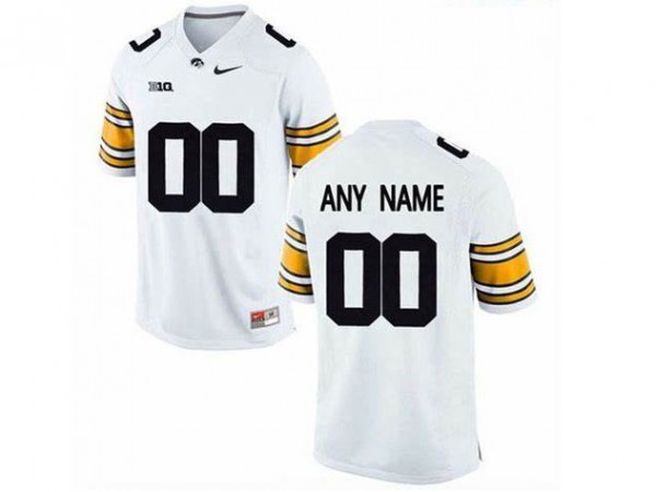 Custom NCAA Iowa Hawkeyes White College Football Jersey