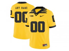 Custom NCAA Iowa Hawkeyes Yellow College Football Jersey