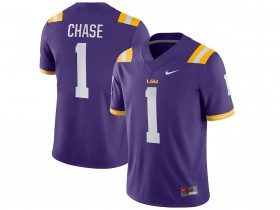 NCAA LSU Tigers #1 Ja'Marr Chase Purple College Football Jersey