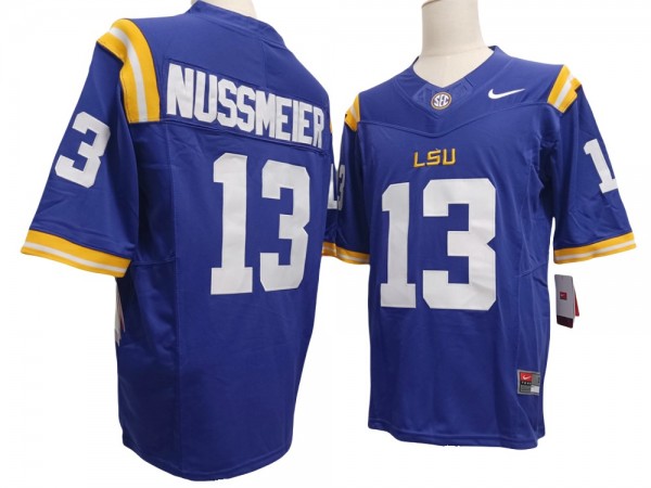 NCAA LSU Tigers #13 Garrett Nussmeier Purple Vapor F.U.S.E. Limited Jersey